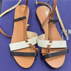 Modern Muse Women's Elegant Sandals - Black, White, and Tan